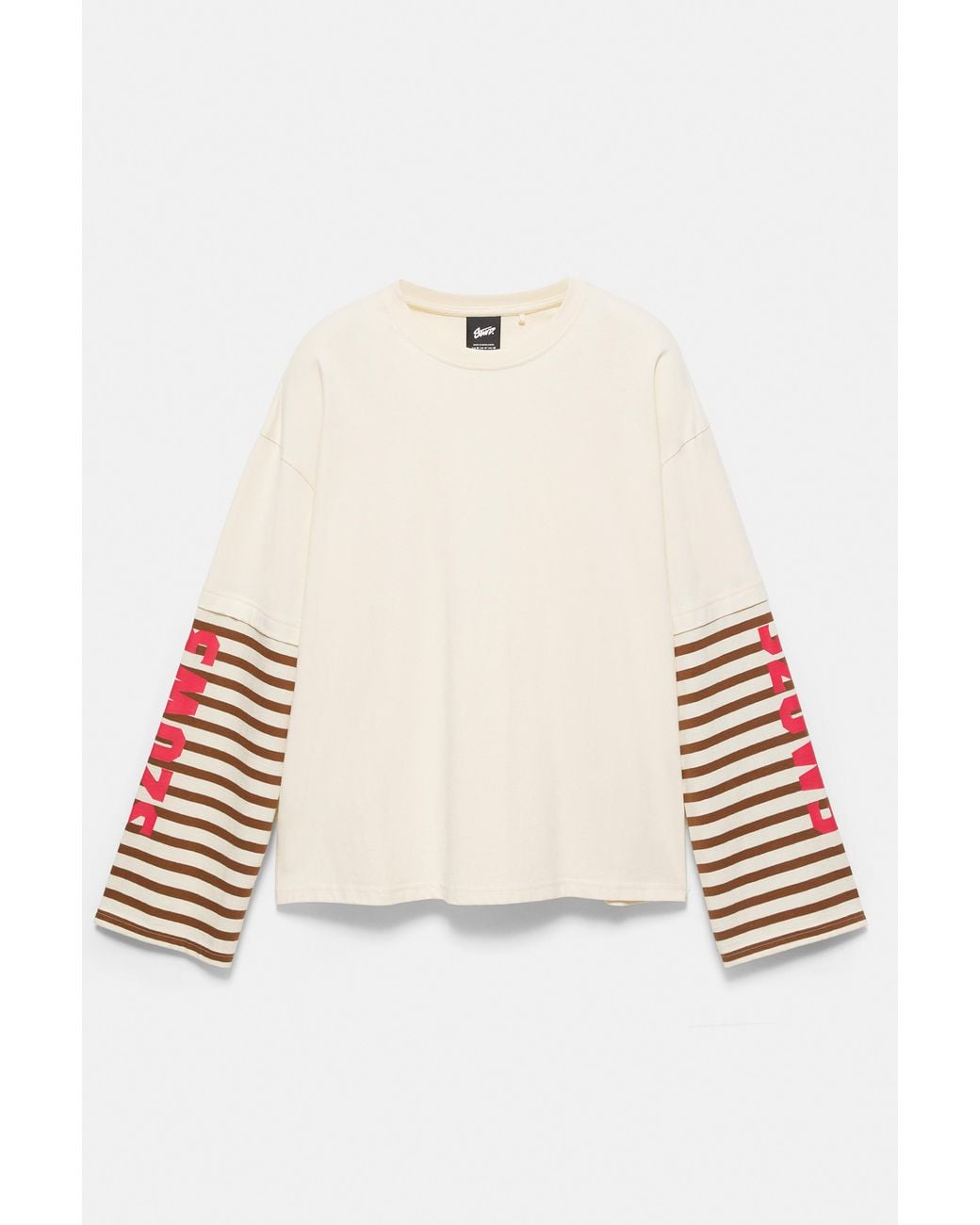 Pull&Bear Blue Stwd Double-Sleeve T-Shirt for men