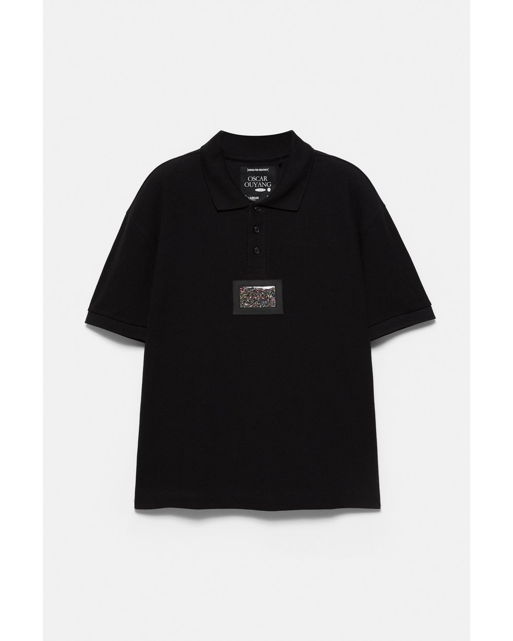 Pull&Bear Black Oscar Ouyang Polo Shirt for men