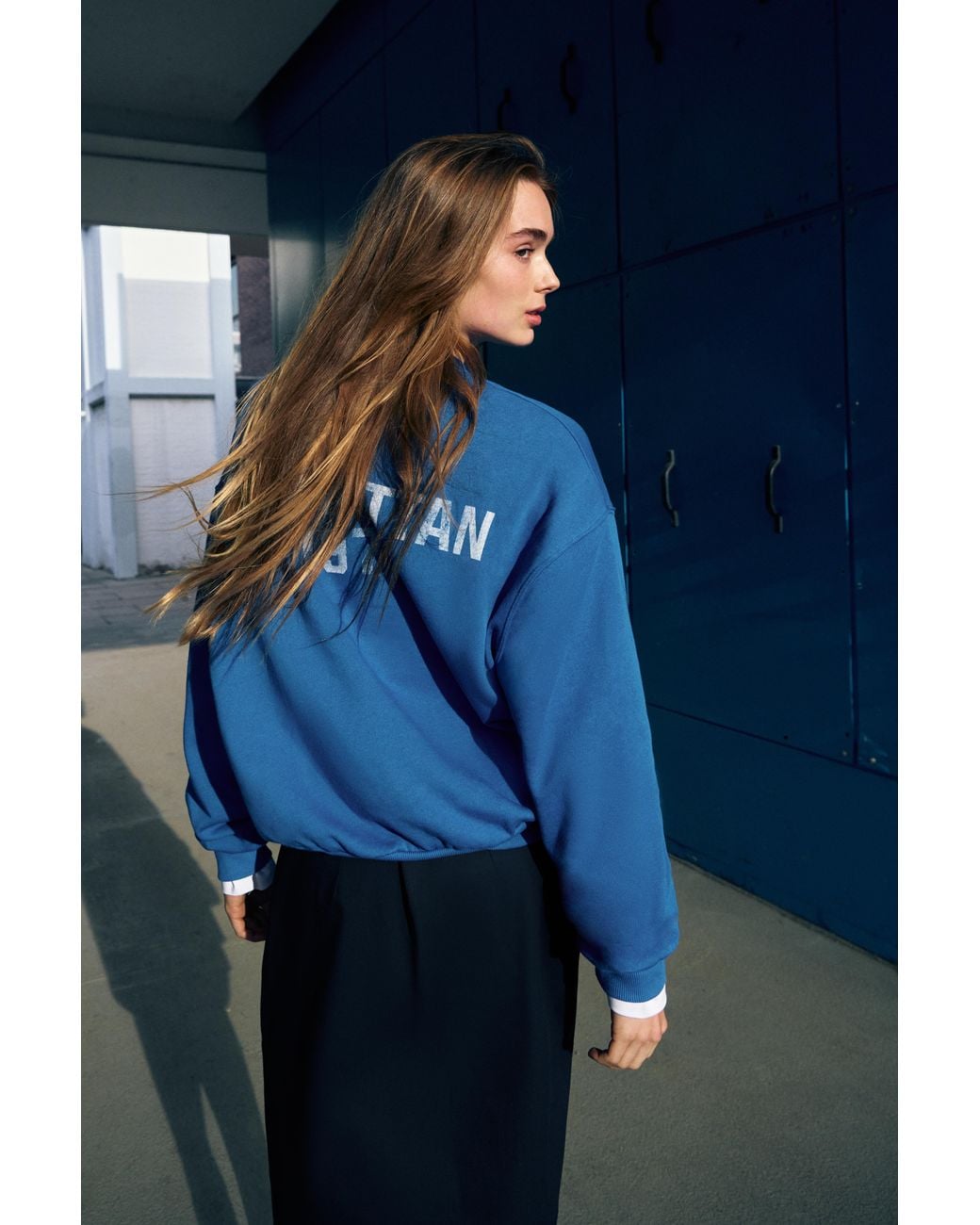 Pull&Bear Blue New York Sweatshirt