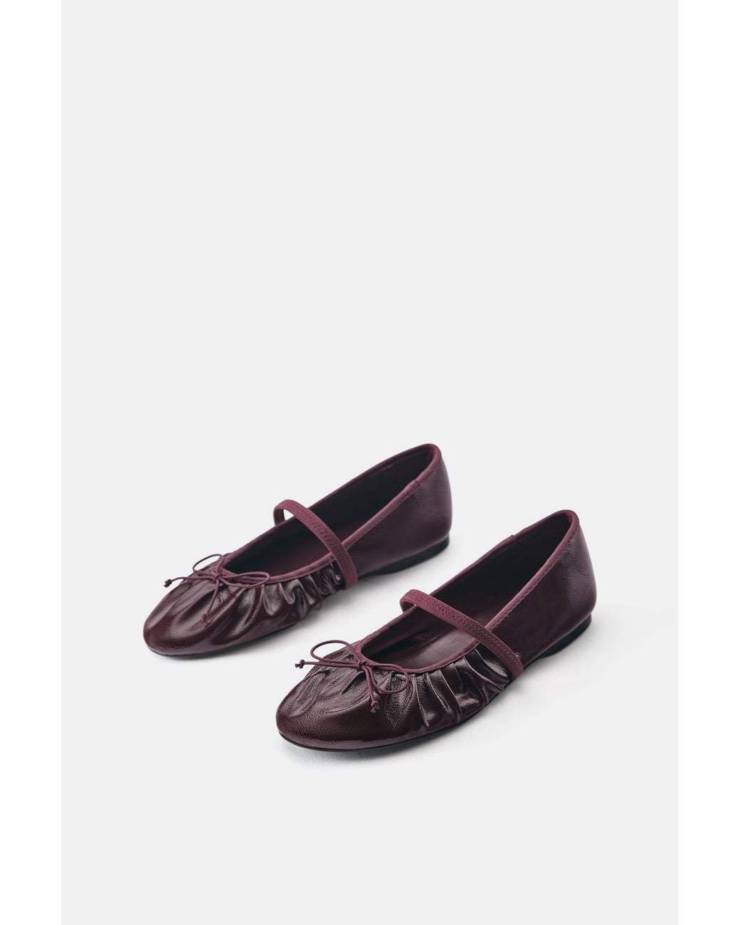 Pull&Bear Geplooide Ballerina's in het White