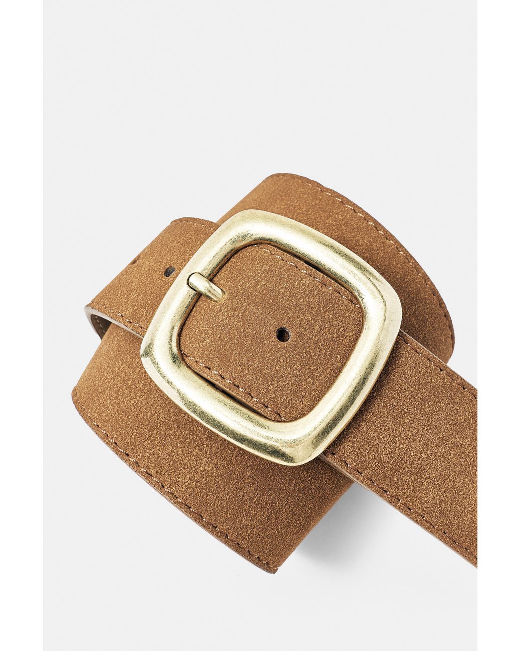 Pull&Bear White Square Buckle Belt
