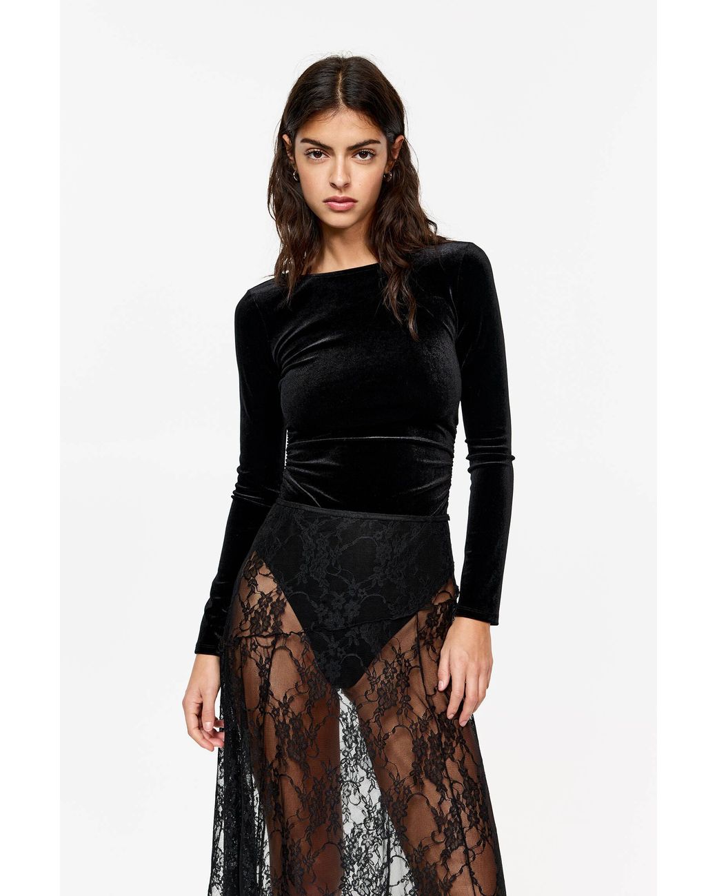 Pull Bear Velvet Body in Black Lyst UK