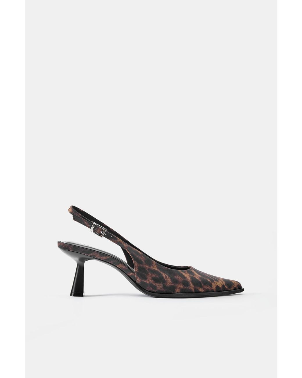 Pull&Bear White Print Slingback Heels