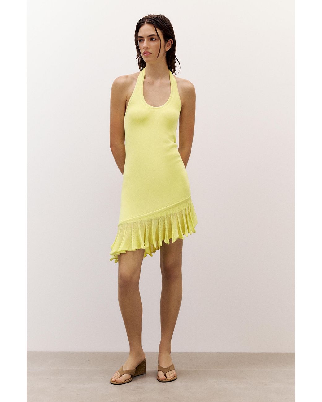 Pull&Bear Multicolor Asymmetric Knit Halter Dress