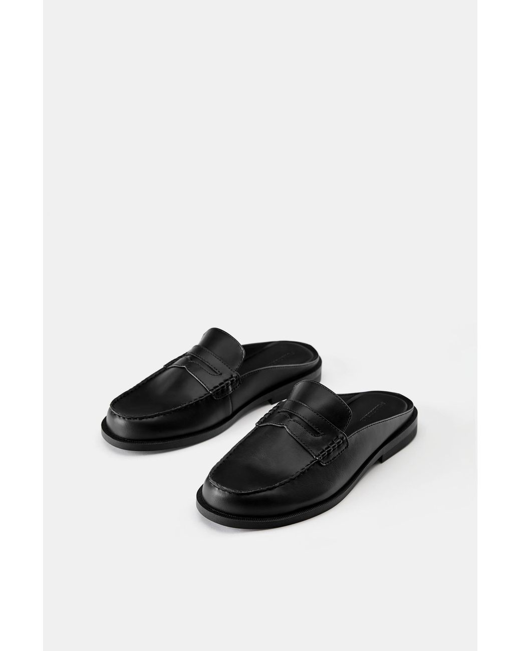 Pull&Bear Black Slingback Loafers for men