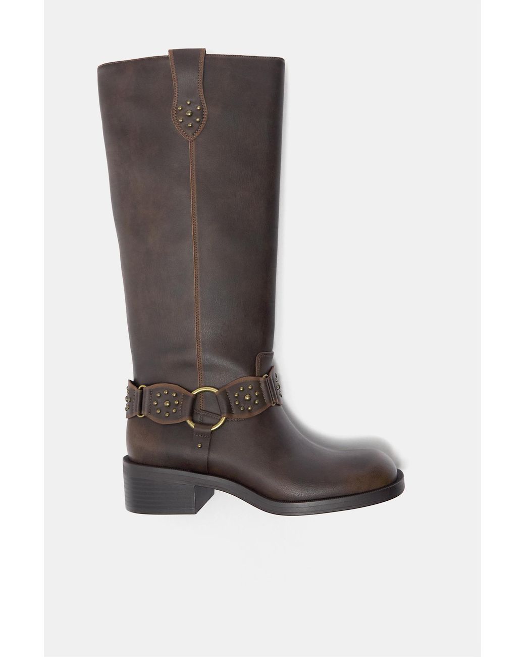 Pull&Bear Blue Biker-Boots Mit Nieten