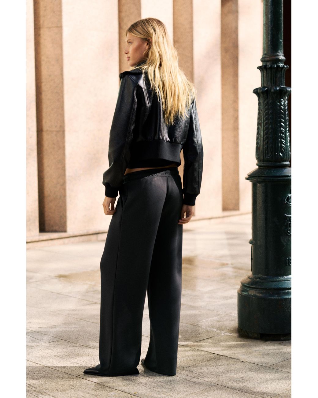 Pull&Bear Blue Soft-Touch Wide-Leg Trousers