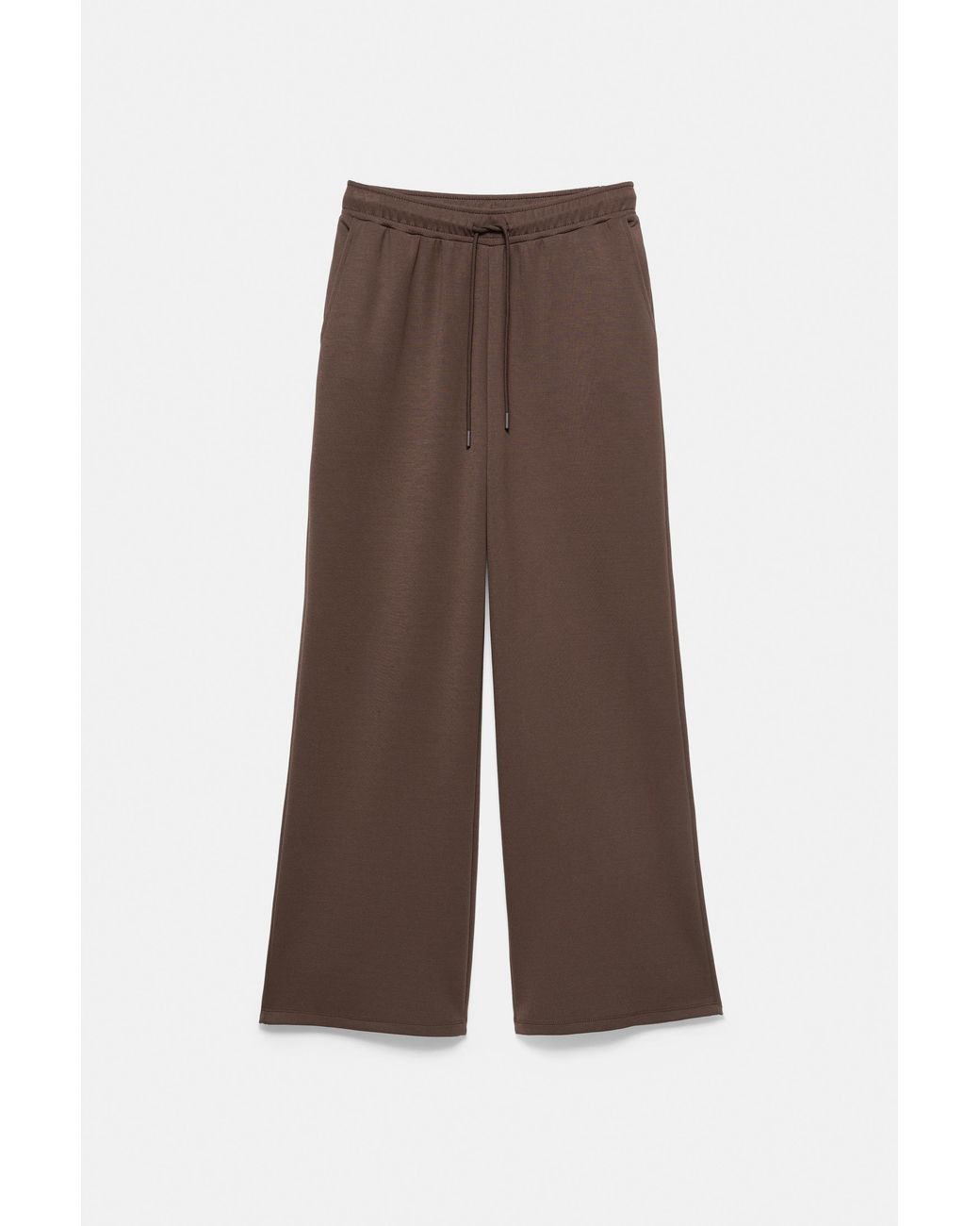 Pull&Bear Natural Modal Wide-Leg Trousers