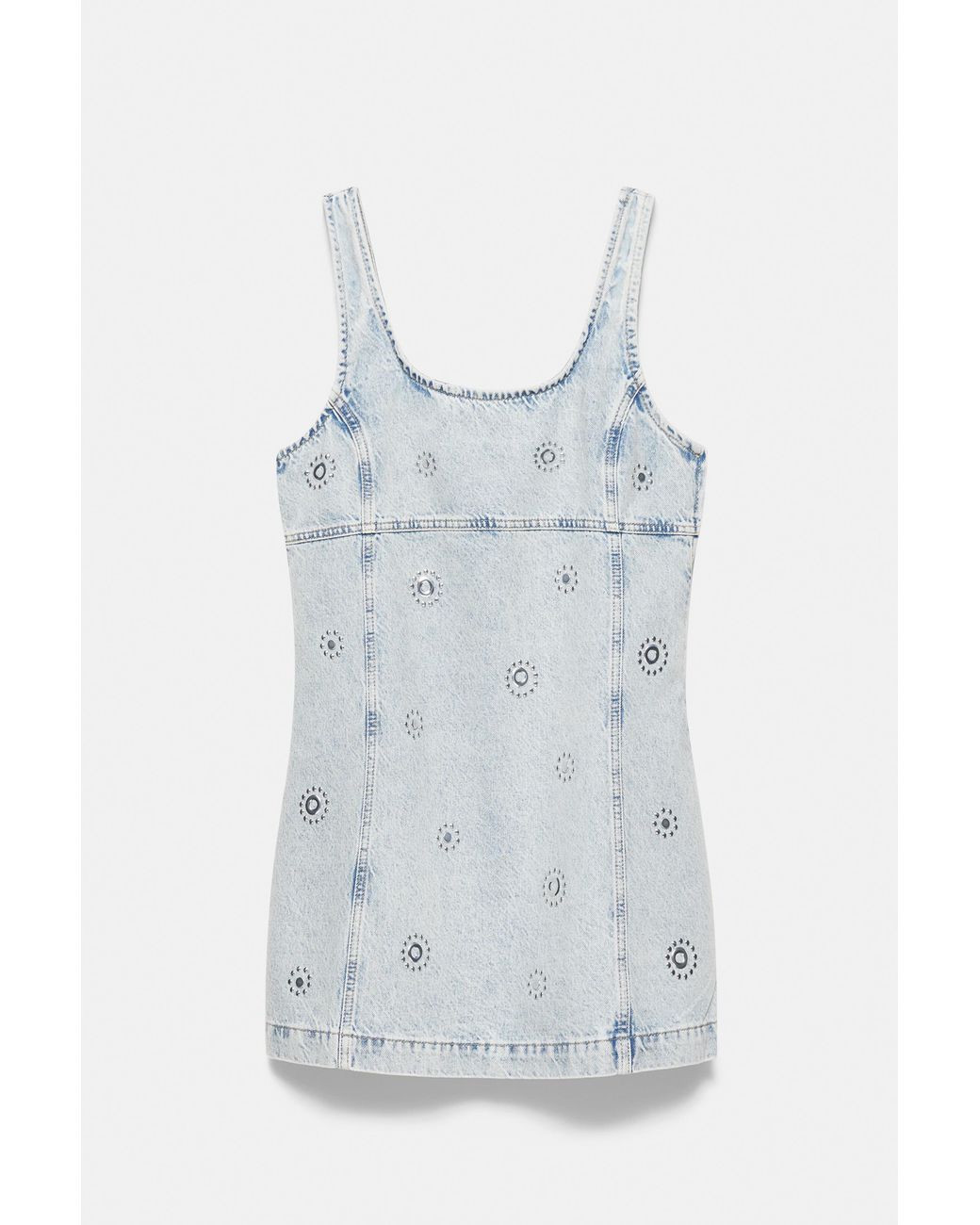 Pull&Bear Blue Short Studded Denim Dress