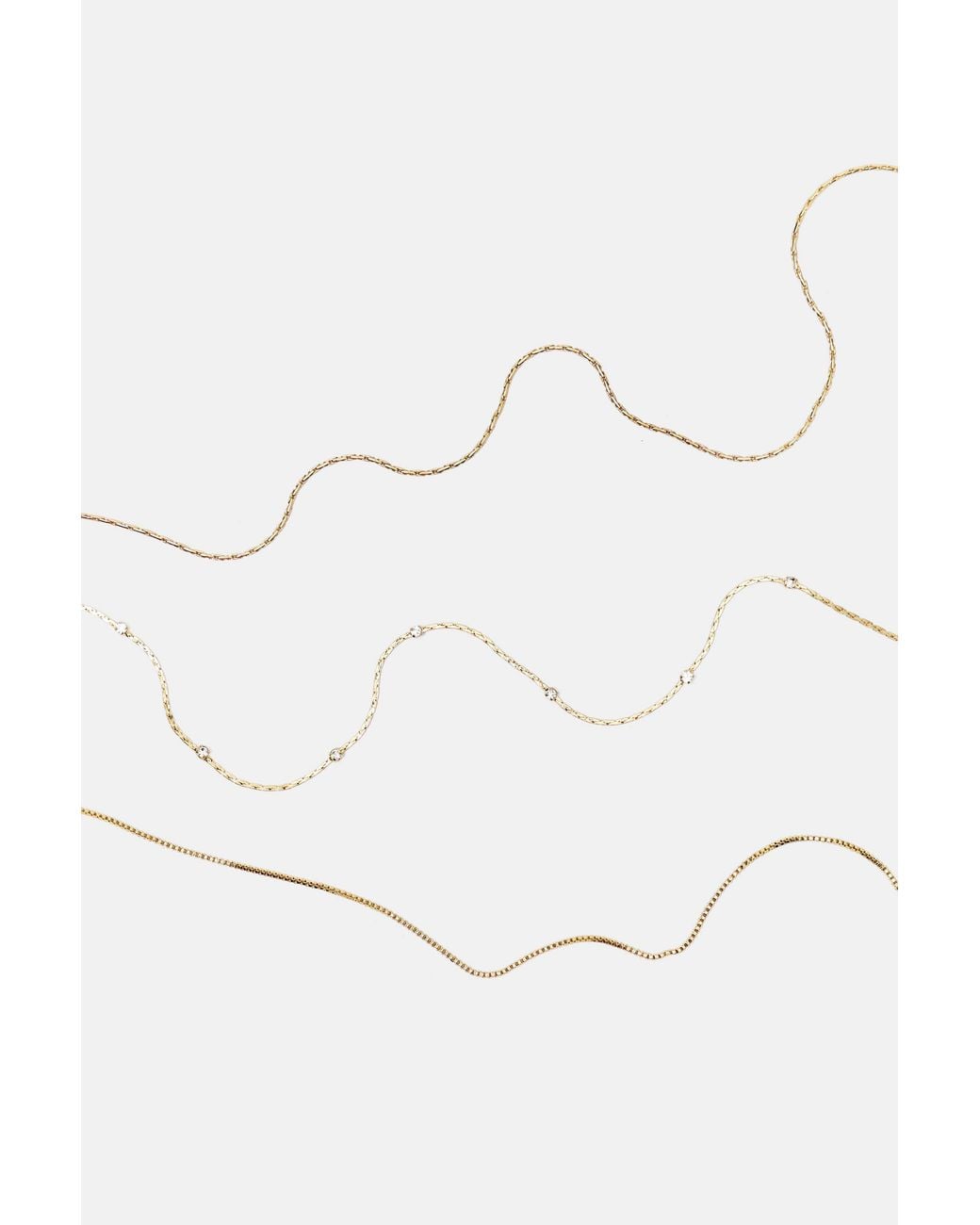 Pull&Bear White 3Er-Pack Glänzende Halsketten