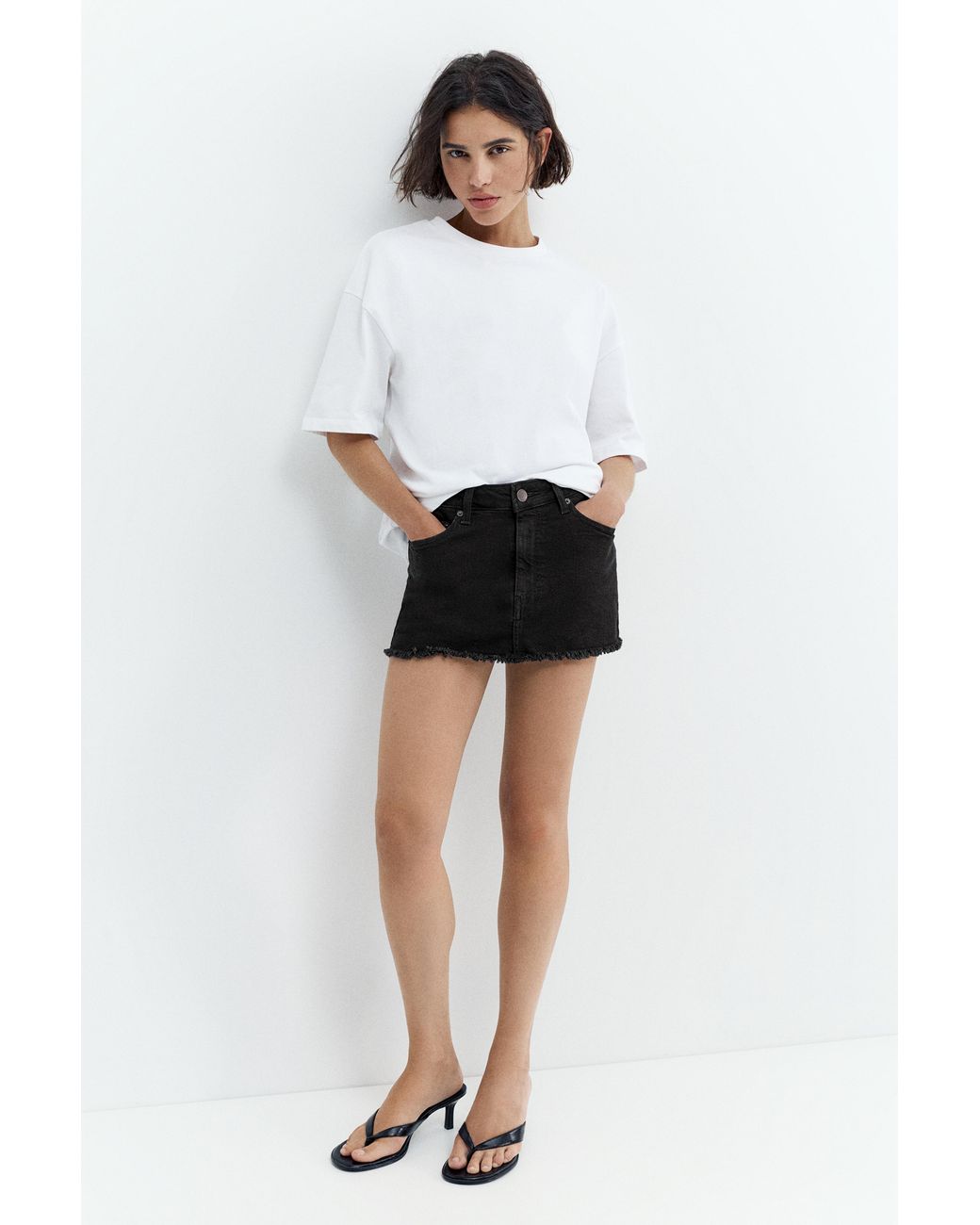 Pull&Bear Denim Broekrok in het White