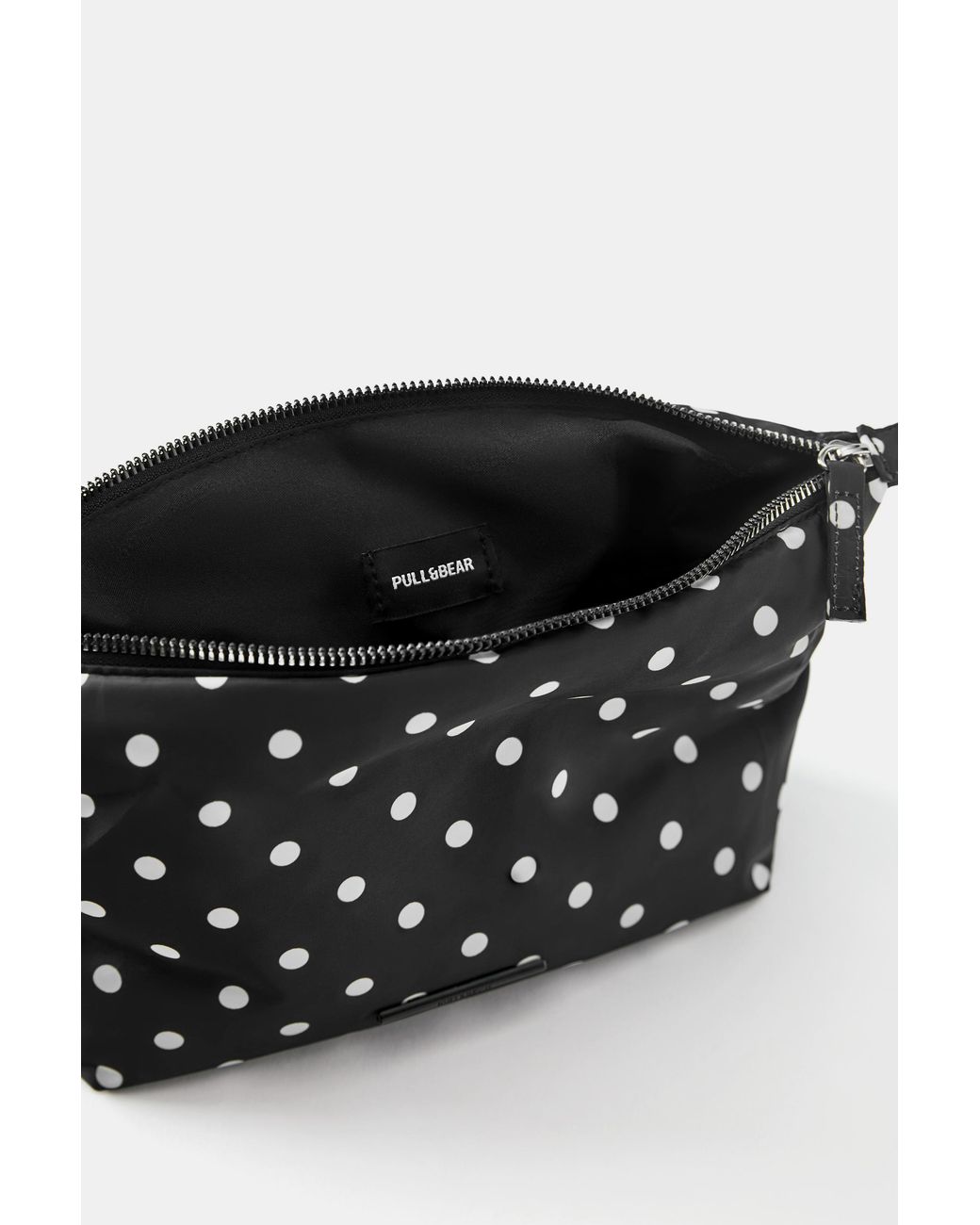 Pull&Bear Black Polka Dot Nylon Wash Bag