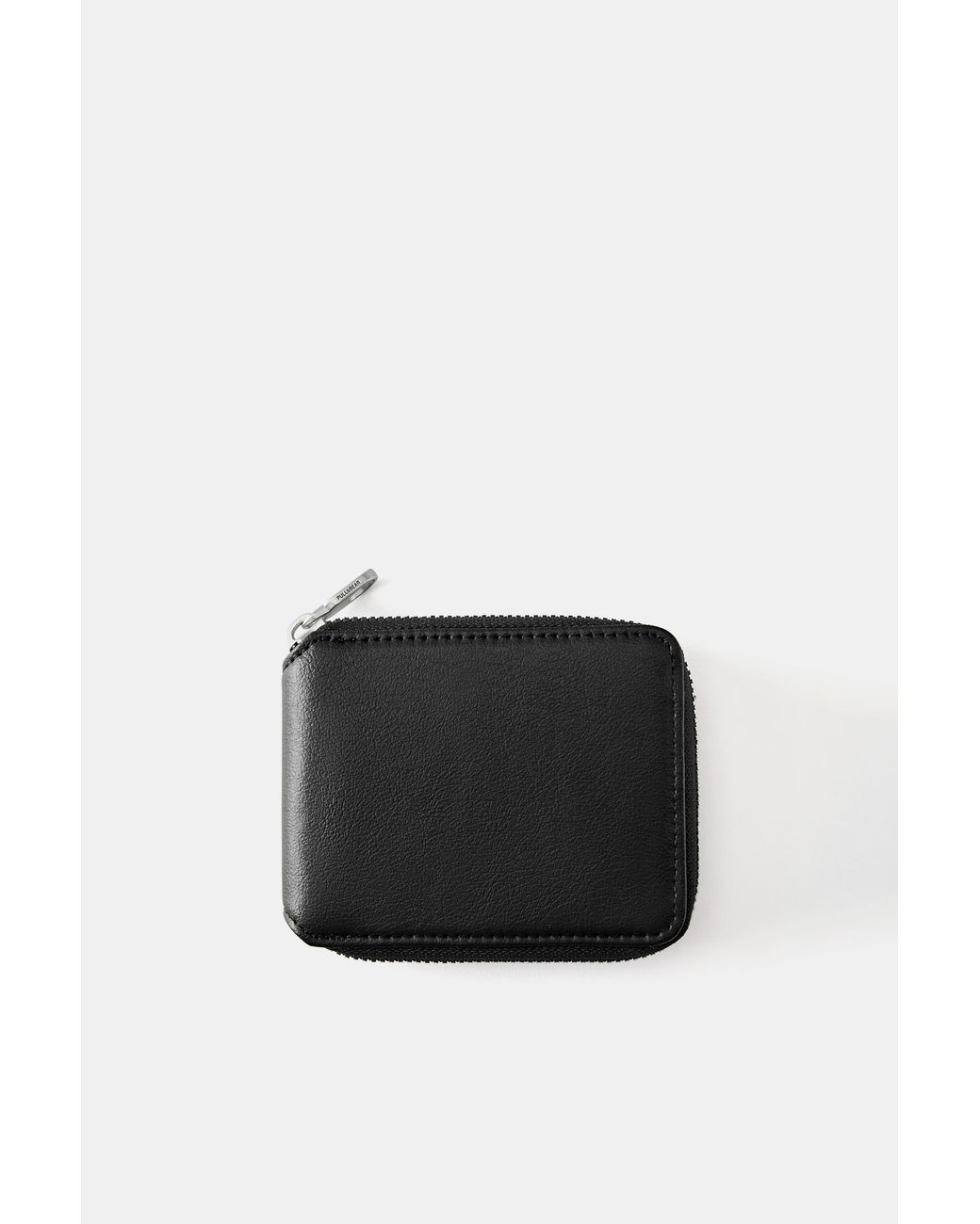 Pull&Bear Black Plain Suede Wallet for men