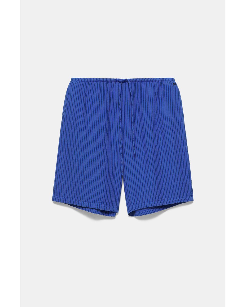Pull&Bear Blauwe Rustieke Bermuda Met Strepen in het Blue