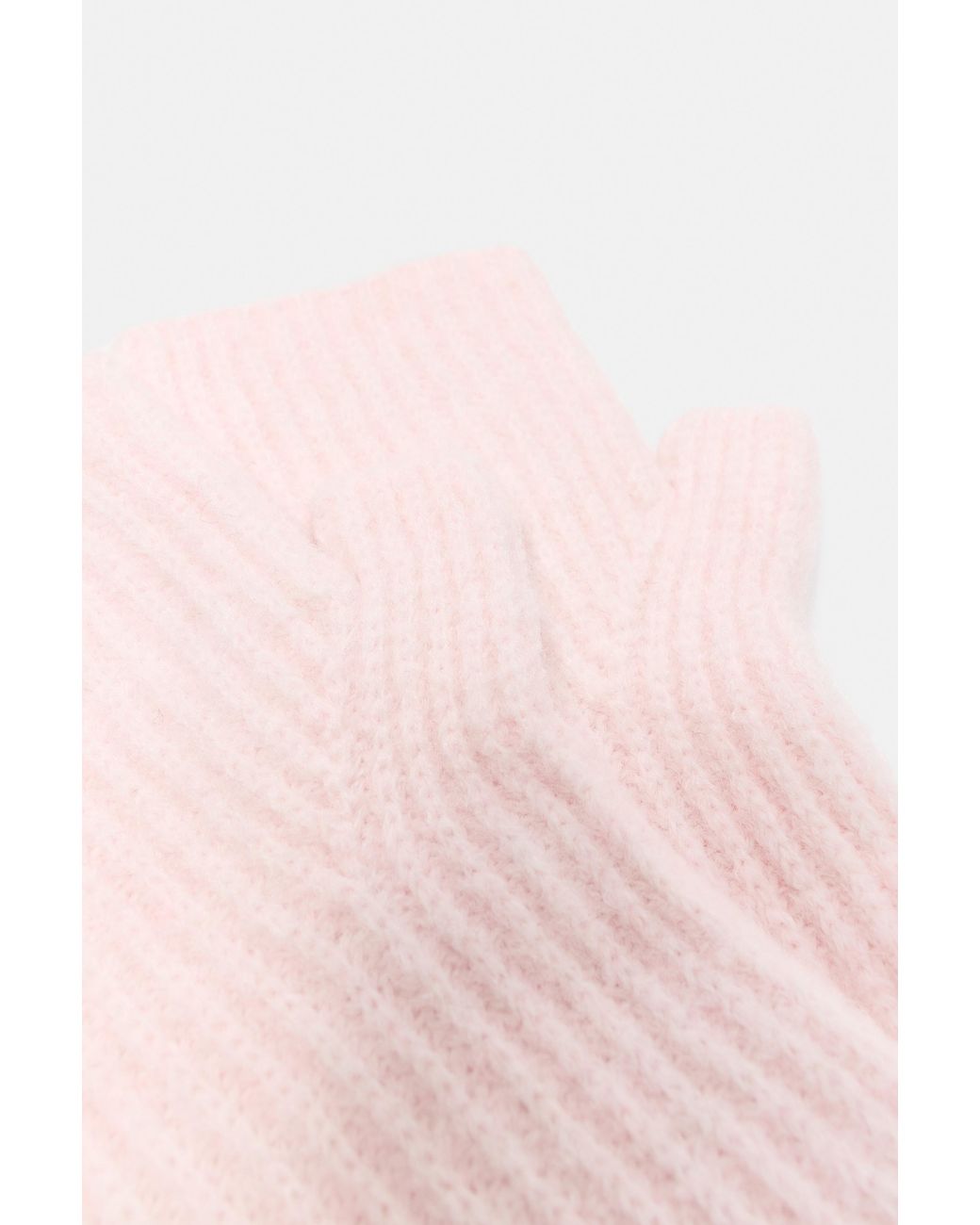 Pull&Bear Pink Fingerlose Handschuhe Aus Rippstrick