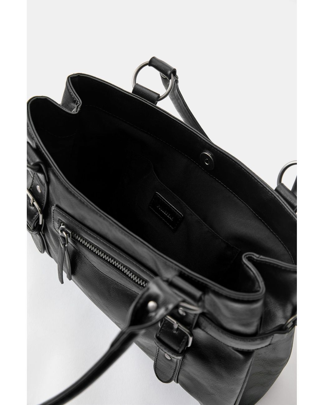 Pull&Bear Blue Shopper Bag With Buckles