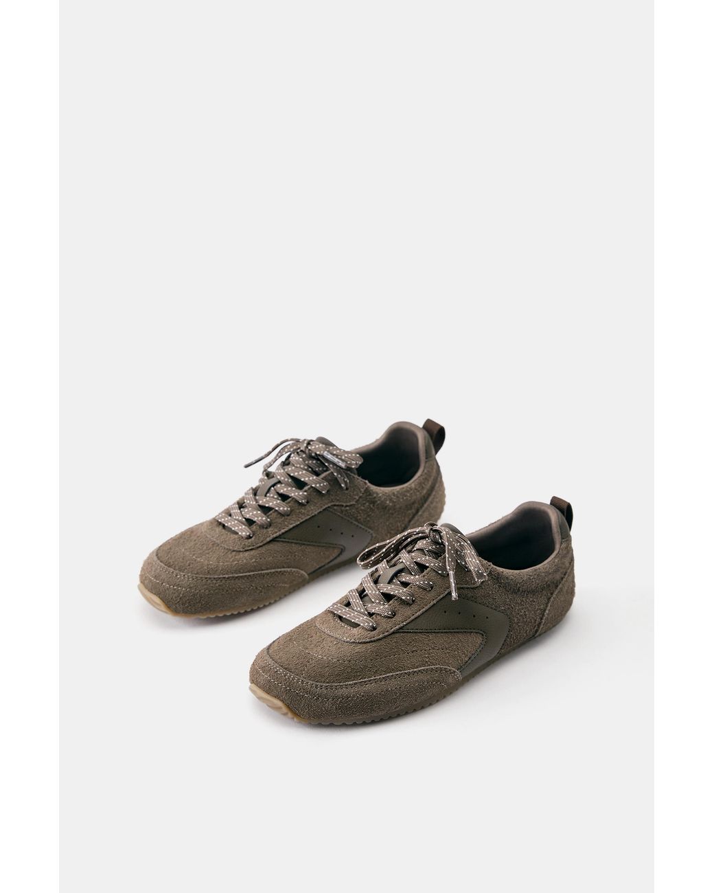 Pull&Bear Barefoot Sneakers Van Leer in het Blue