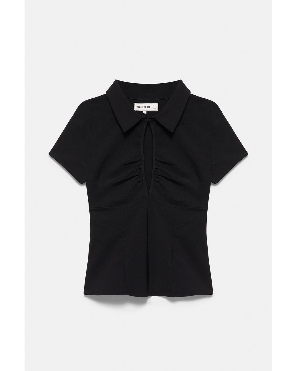 Pull&Bear Blue Short Sleeve Cut-Out Top