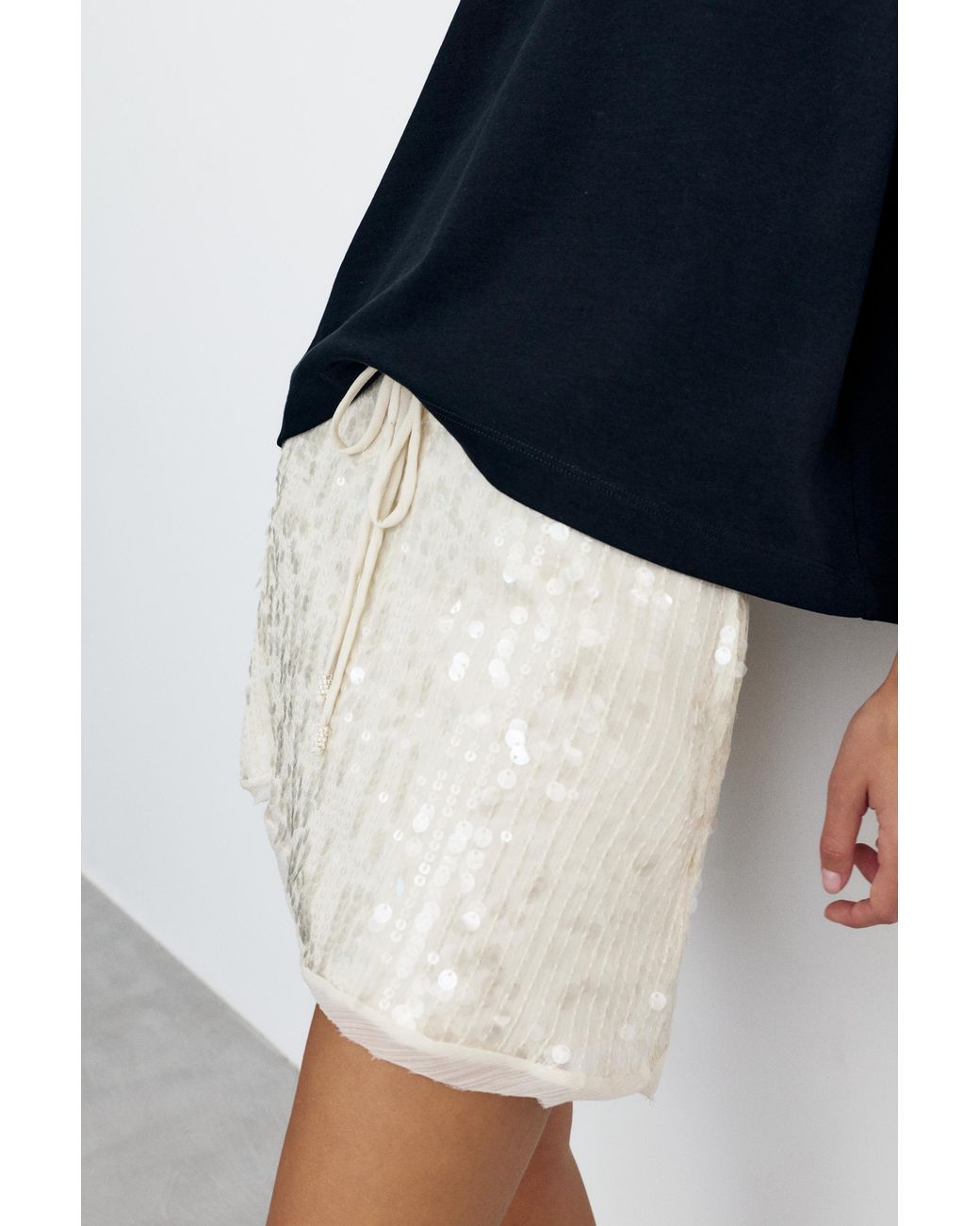 Pull&Bear Blue Sequin Mini Skirt