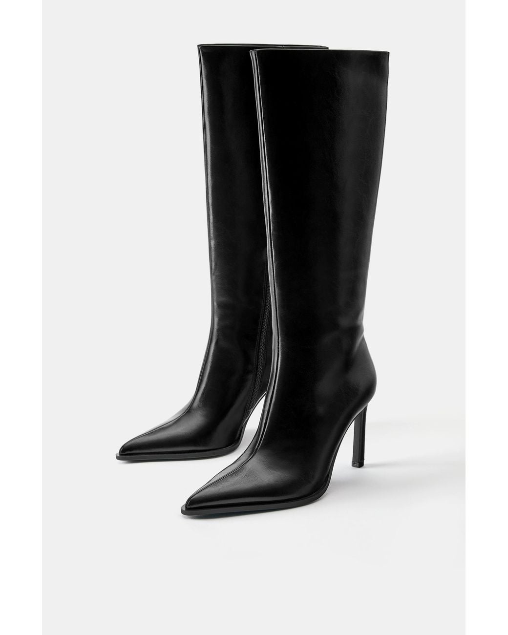 Pull&Bear Black High-Heel Boots