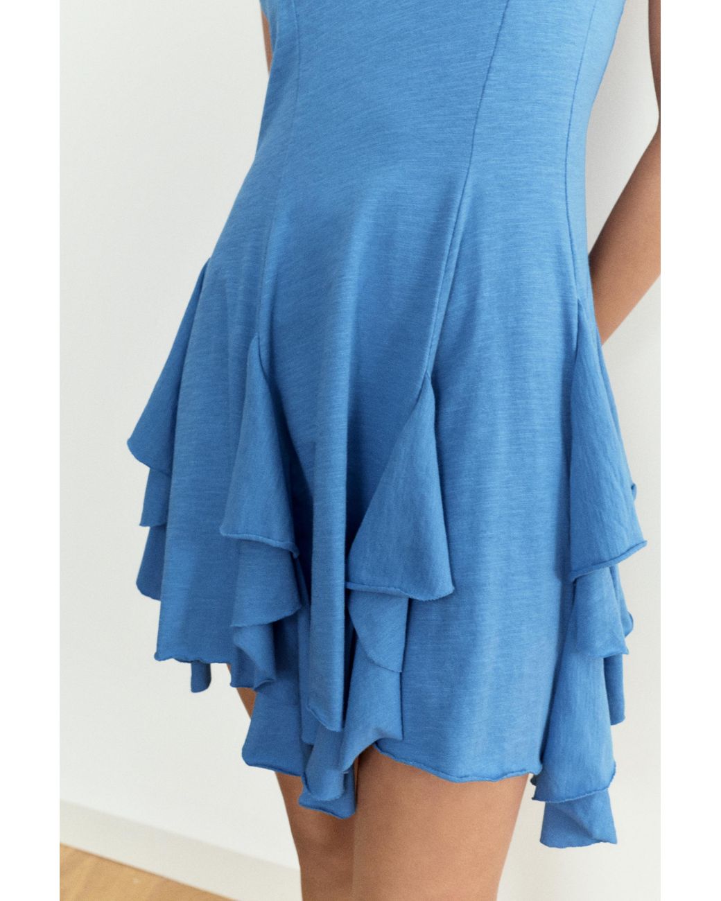 Pull&Bear Blue Short Strappy Flared Dress