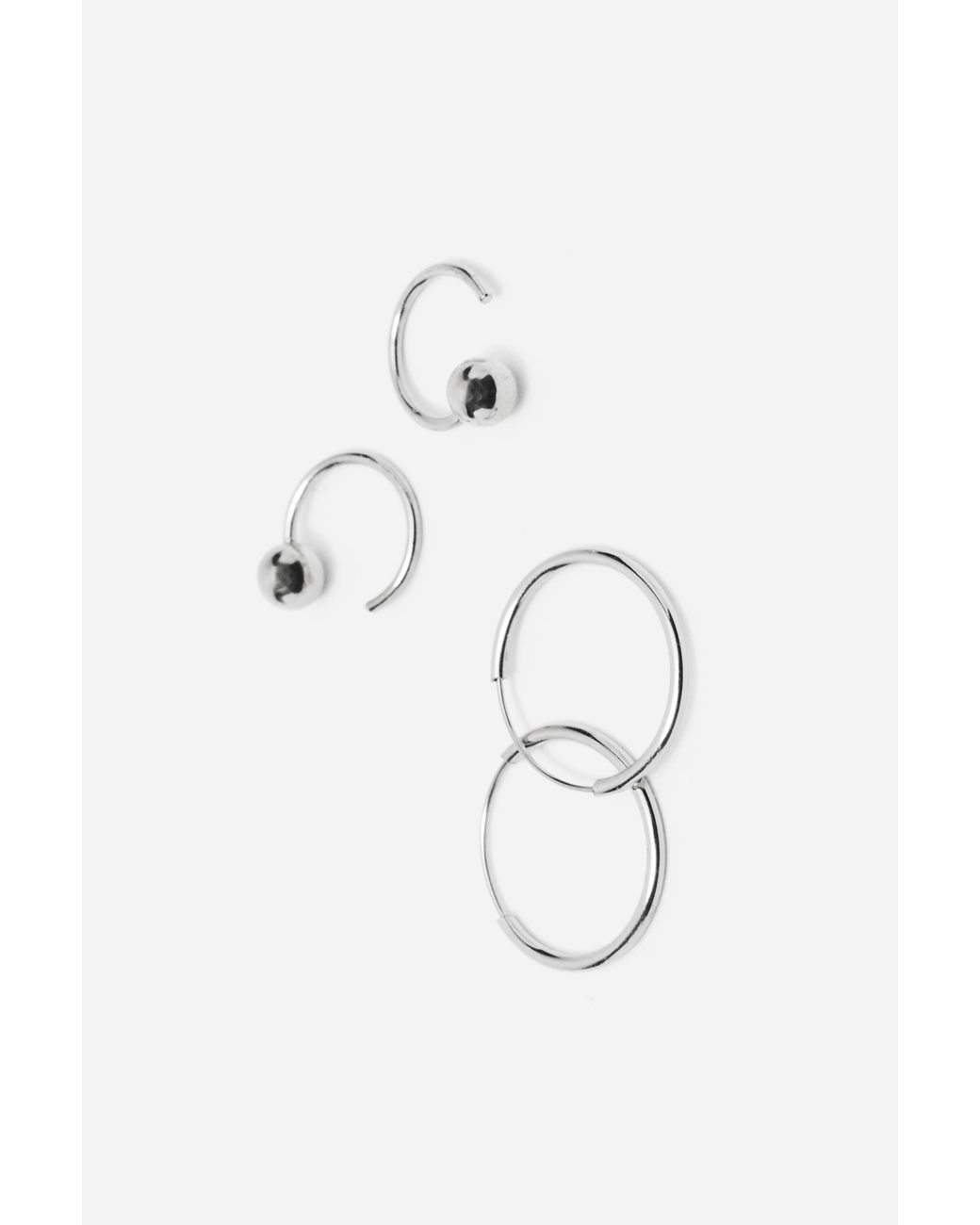 Pull&Bear White 18Er-Pack Ohrringe