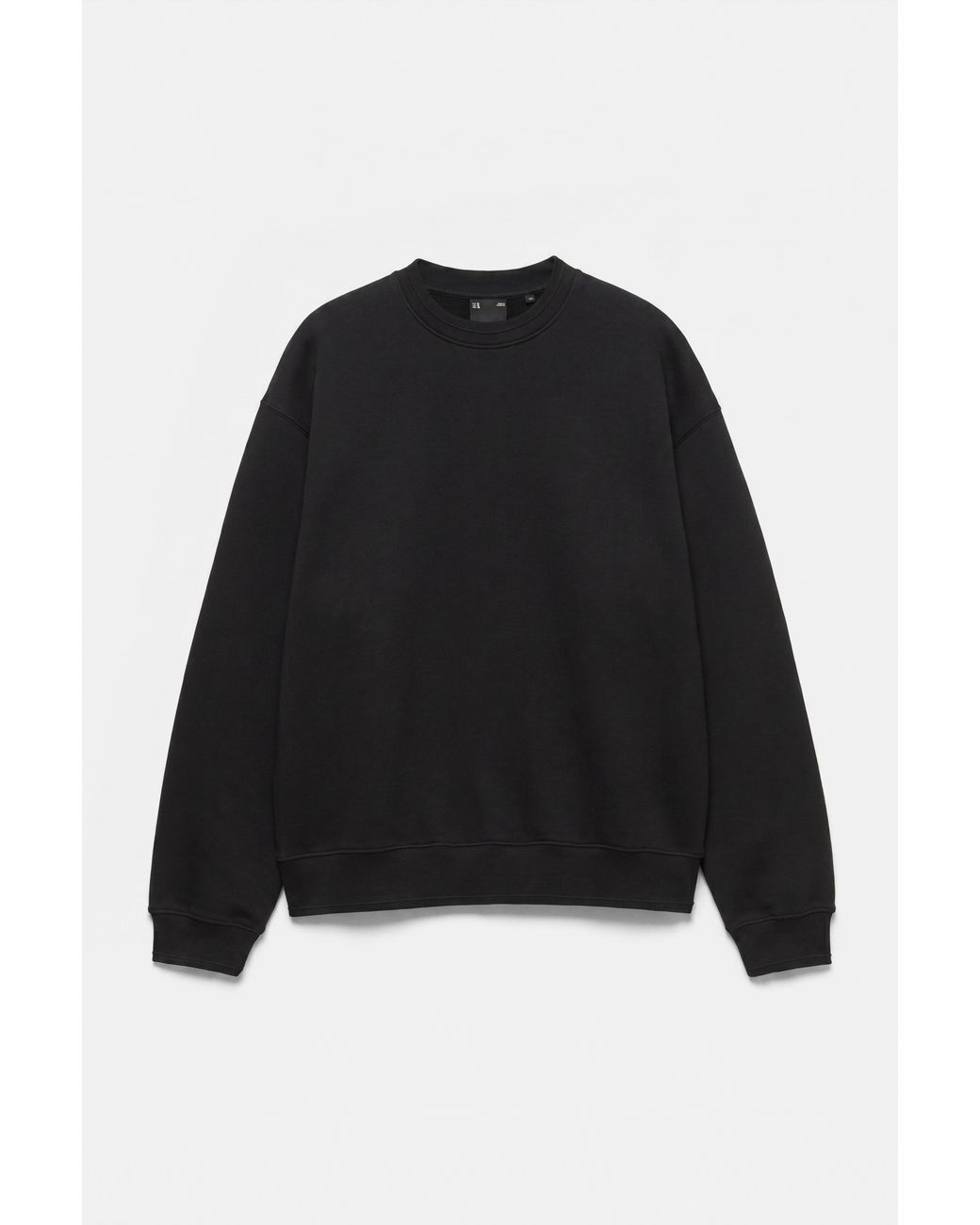 Pull&Bear Black Relaxed Fit Round Neck Sweatshirt for men