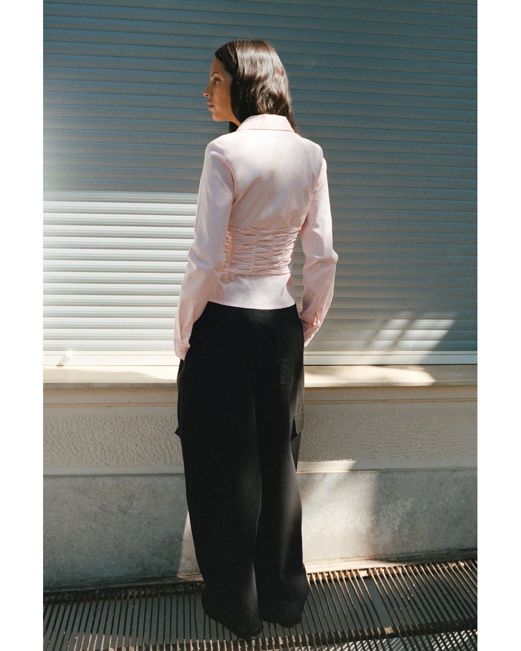 Pull&Bear Black Cargo Balloon Belt Trousers