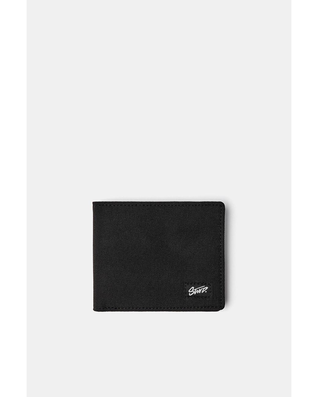 Pull&Bear Black Nylon Stwd Wallet for men