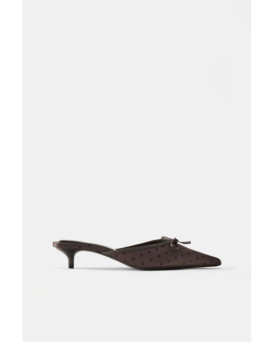 Pull&Bear White Polka Dot Mule Heels