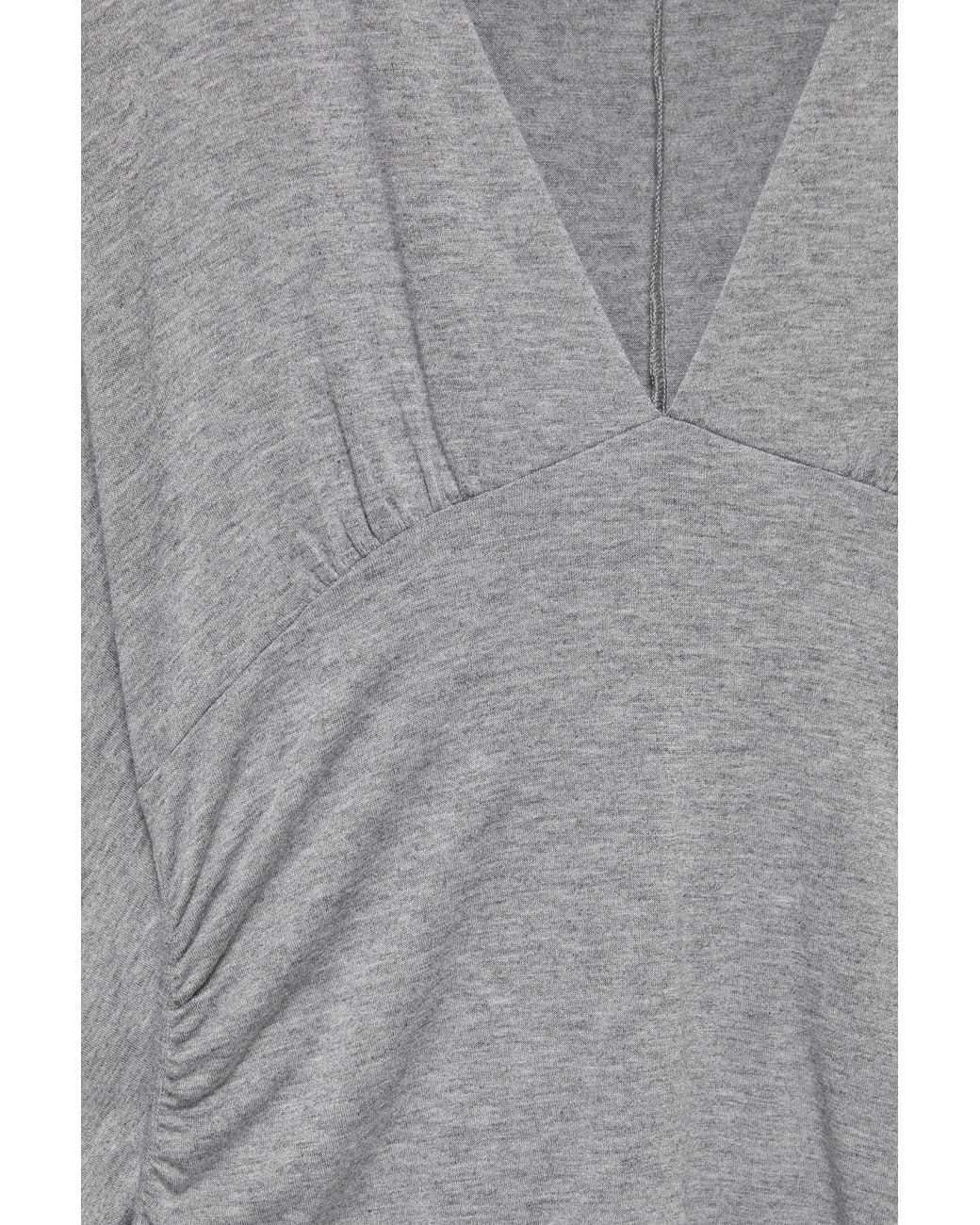 Pull&Bear Brown Gathered V-Neck Top