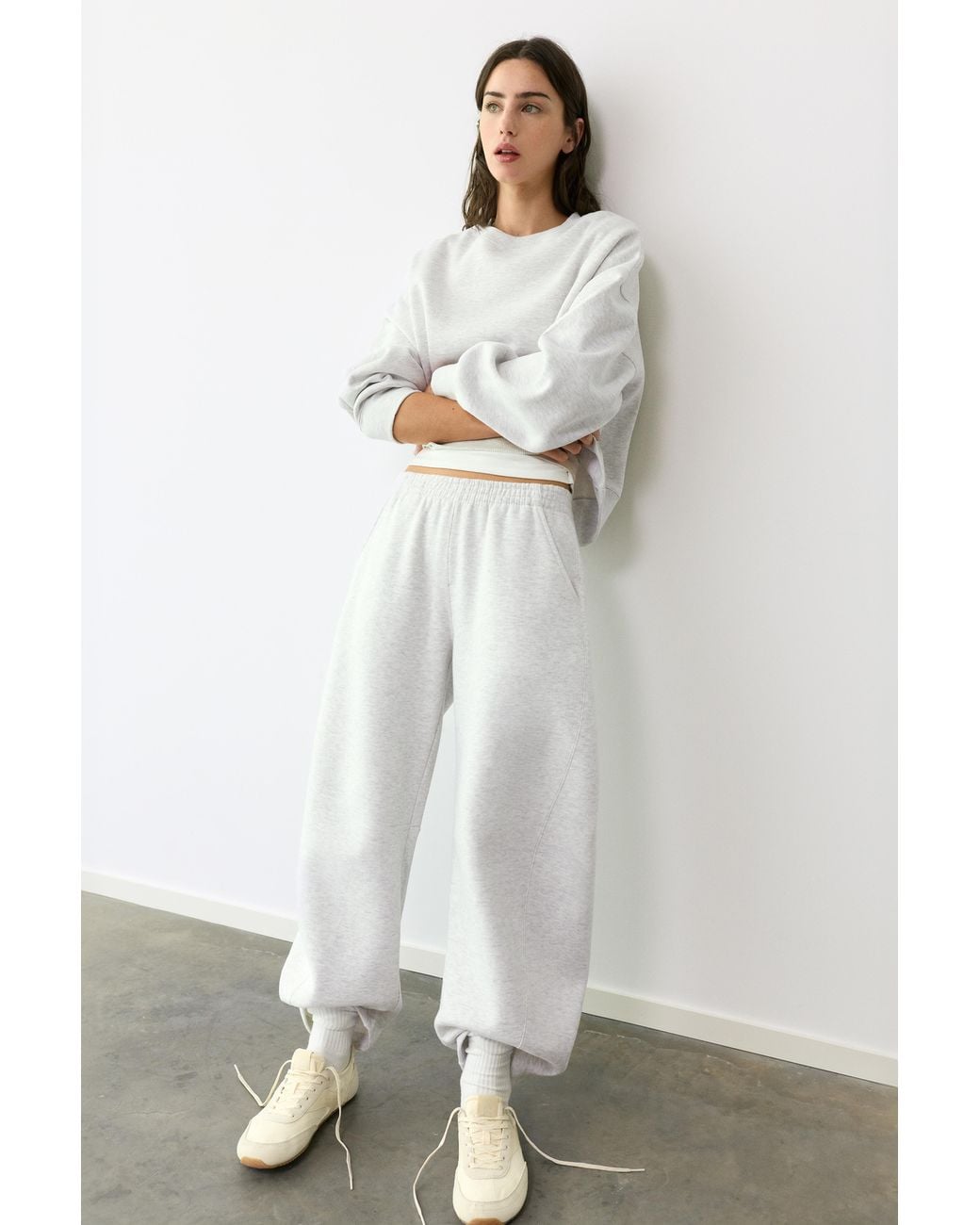 Pull&Bear Gray Round Neck Sweatshirt