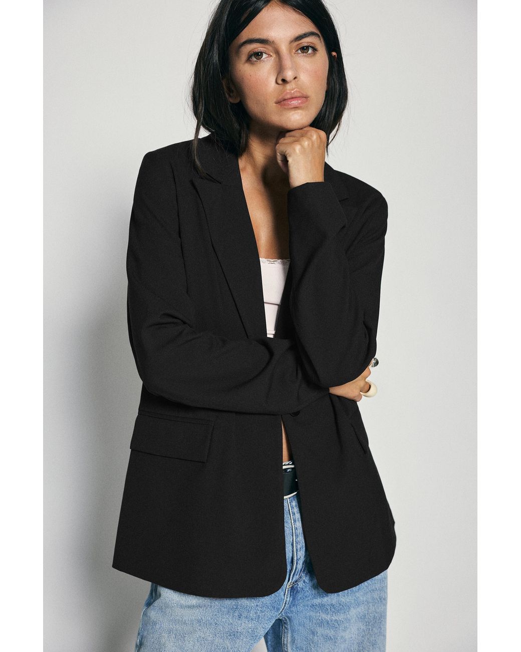 Blazer Basique Pull&Bear en coloris Black