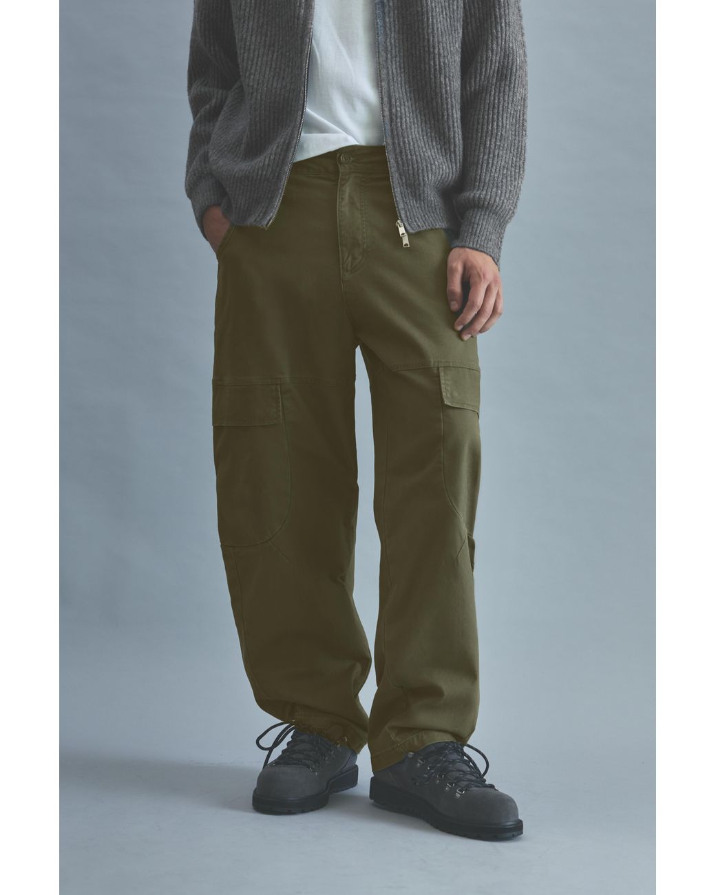 Pull&Bear Blue Barrel Cargo Trousers for men