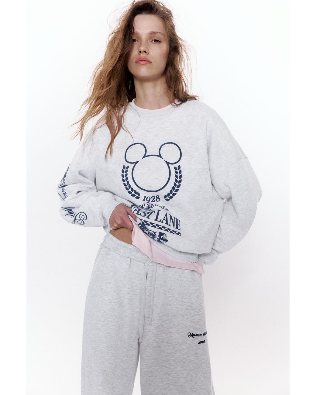 Pull&Bear Gray Disney X F1 Mickey Sweatshirt