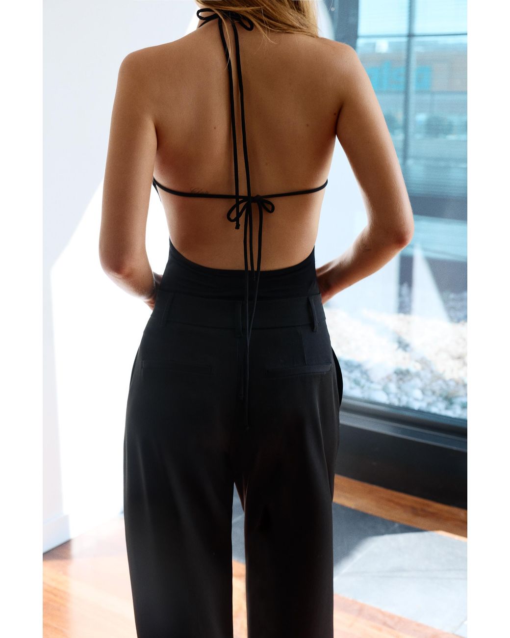 Pull&Bear Blue Gathered Halter Bodysuit