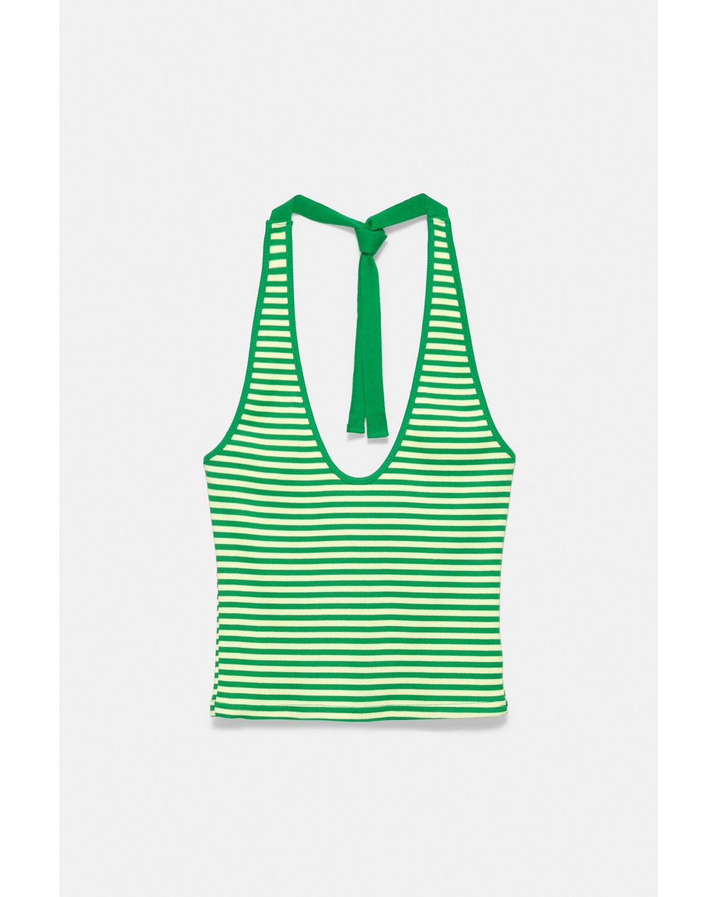 Pull&Bear Blue Striped Halter Top