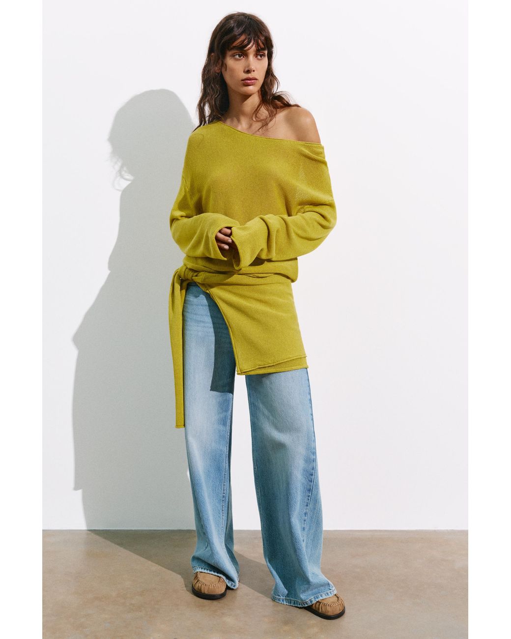 Pull&Bear Yellow Feinstrickpullover