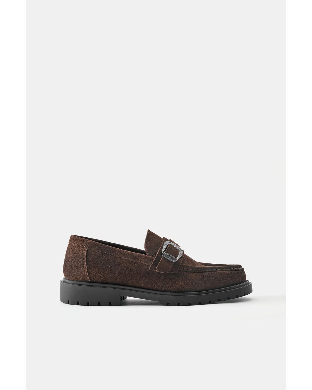 Pull&Bear White Leather Cowboy Loafers for men