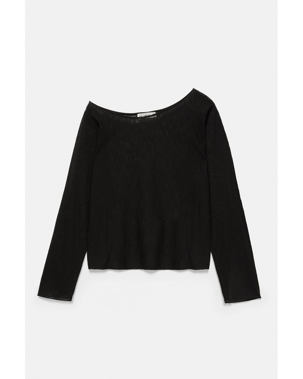Pull&Bear Black Fine Knit Asymmetric T-Shirt