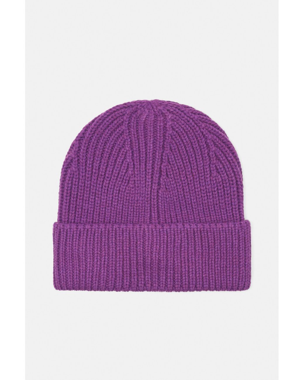 Pull&Bear Purple Chunky Knit Beanie for men