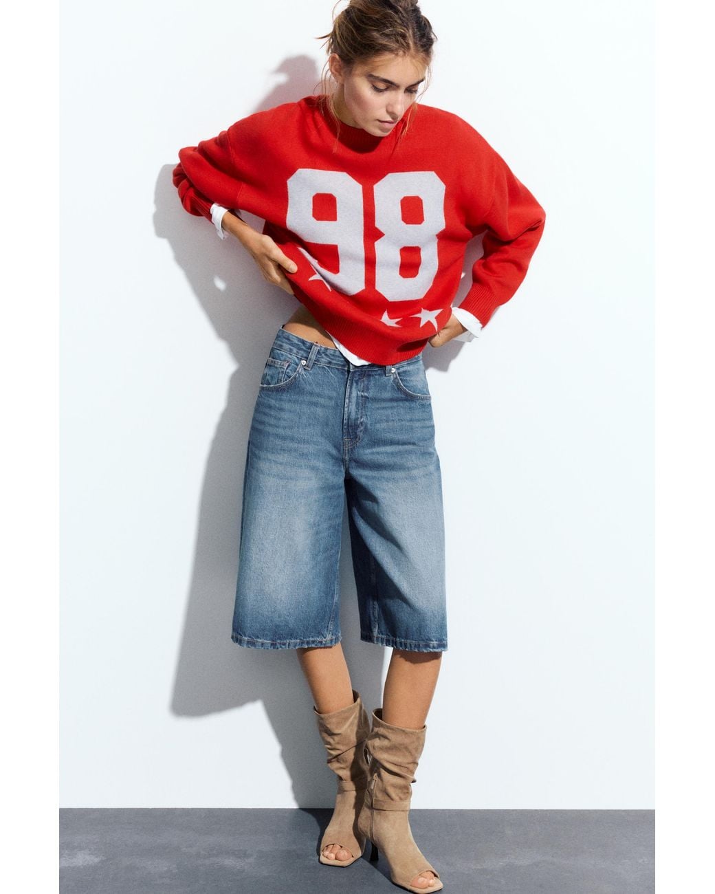 Jorts En Denim Taille Basse Pull&Bear en coloris Blue