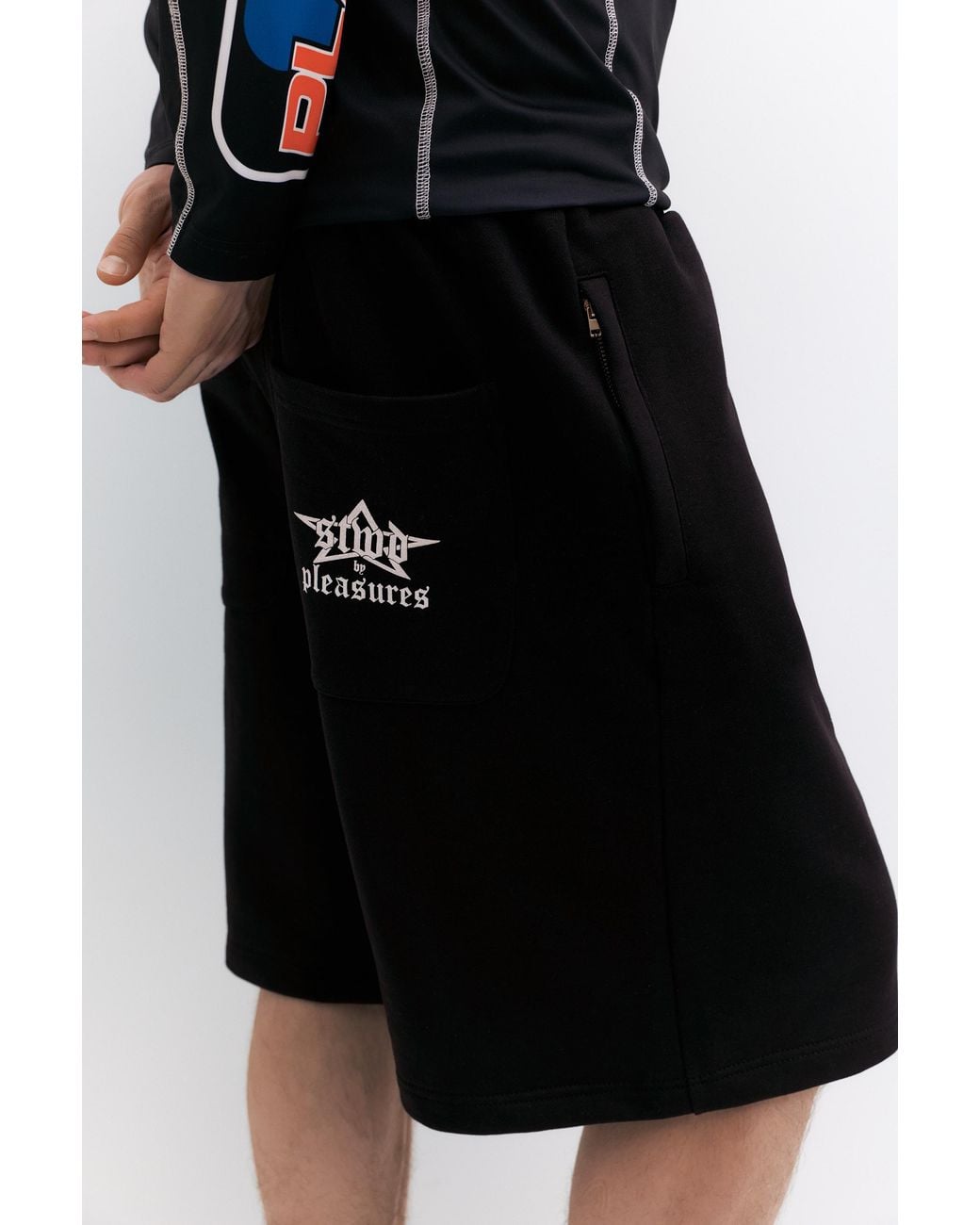 Pull&Bear Black Pleasures X Stwd Bermuda Sweat Shorts for men