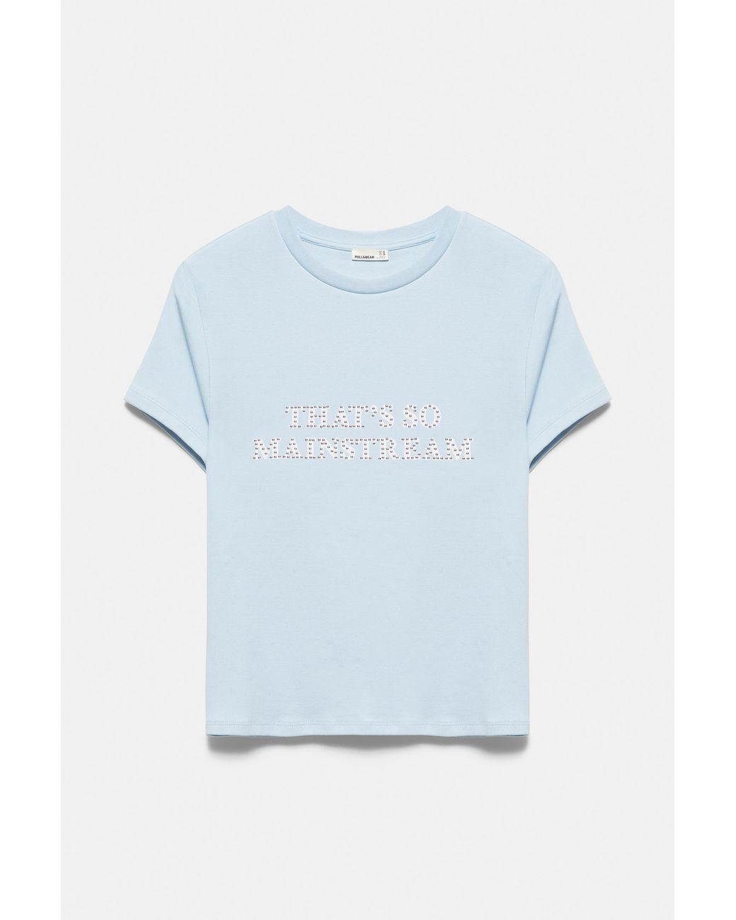 Pull&Bear T-Shirt Met Tekst En Studs in het Blue