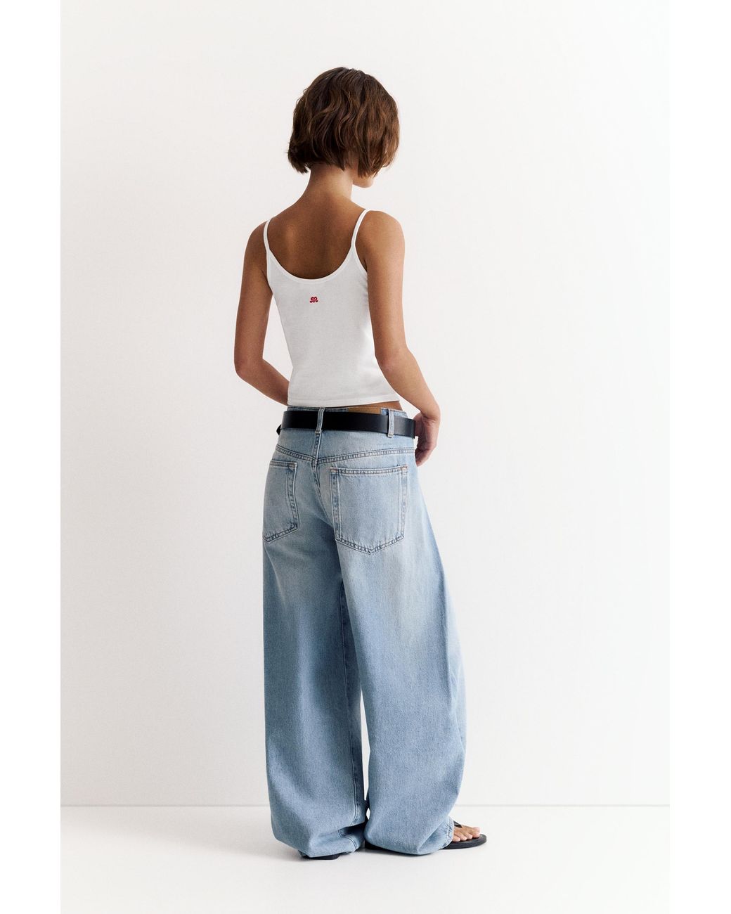 Pull&Bear Natural Hibiscus Flower Strappy Top