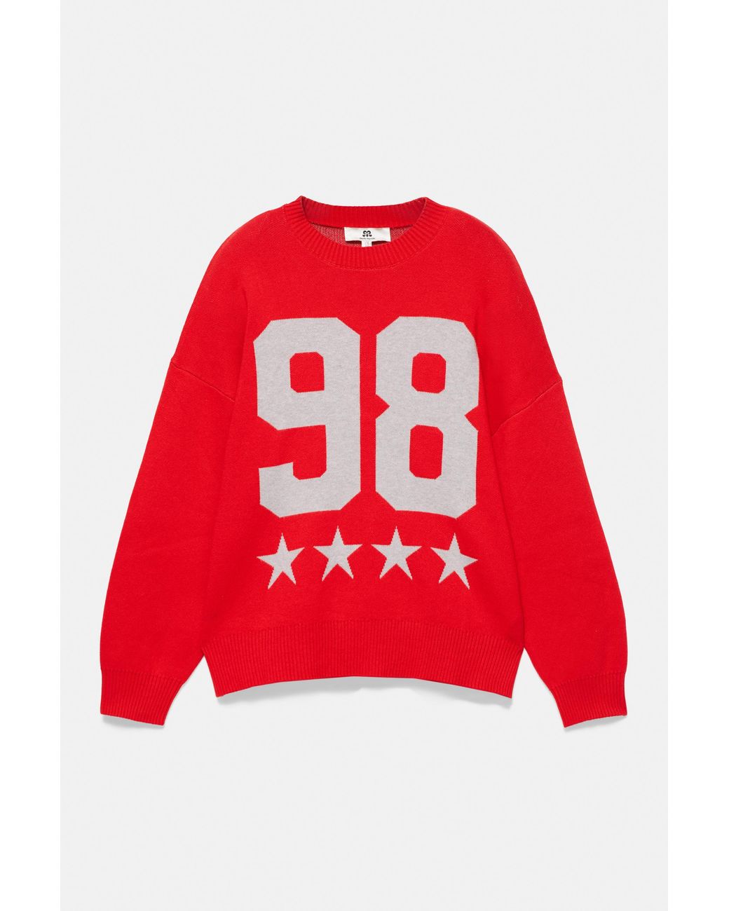 Pull&Bear Red Roter Pullover Mit Sternenmotiv Und 98