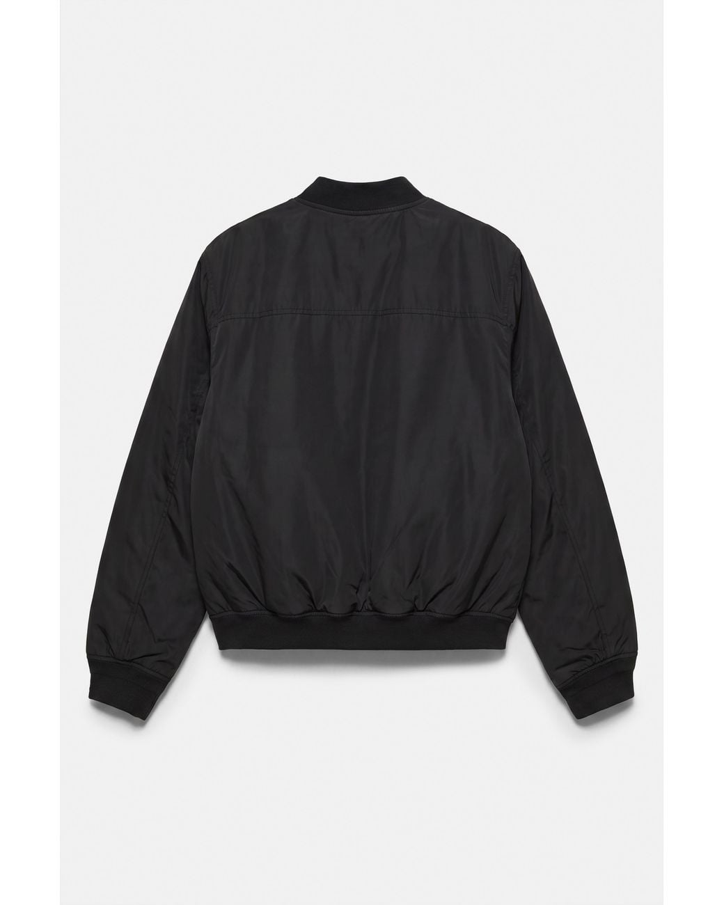 Pull&Bear Black Padded Bomber Jacket for men