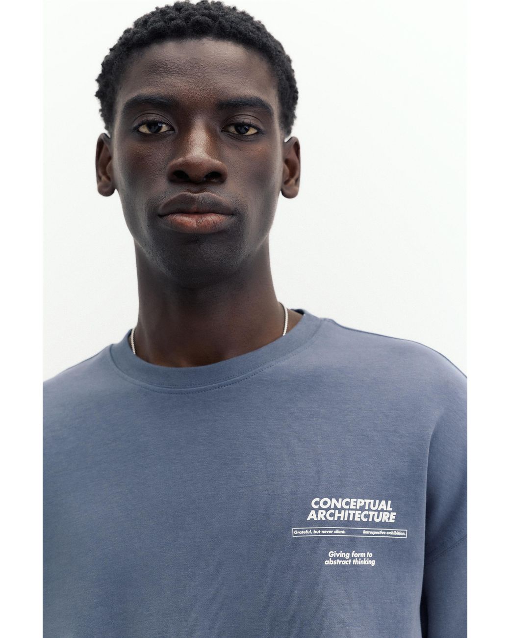 Sweat Manches Courtes Graphique Pull&Bear pour homme en coloris Blue