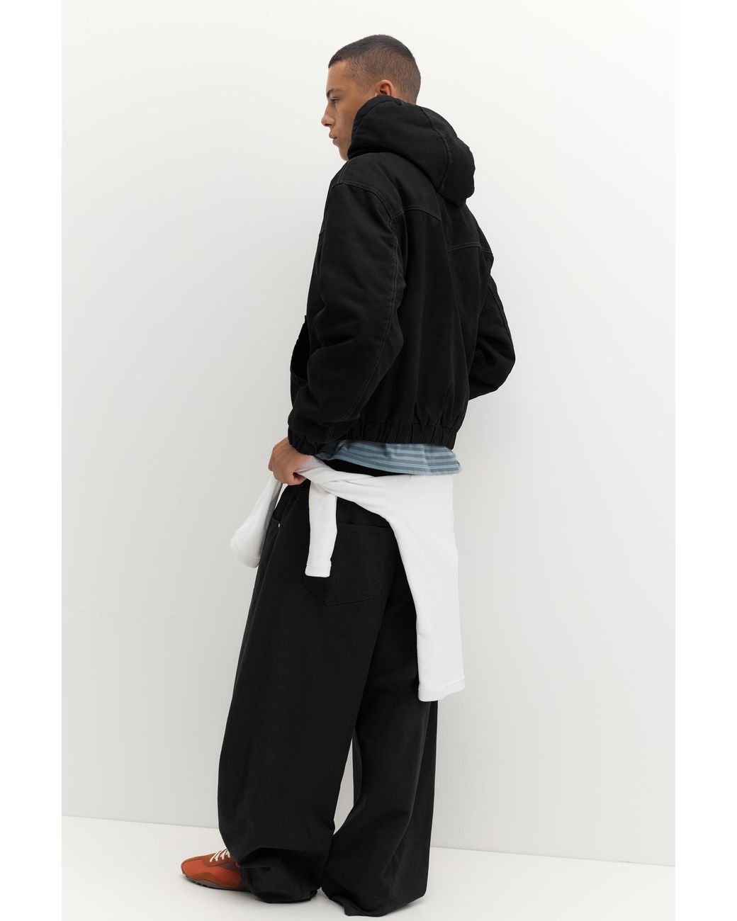 Bomber Con Cappuccio di Pull&Bear in Black da Uomo