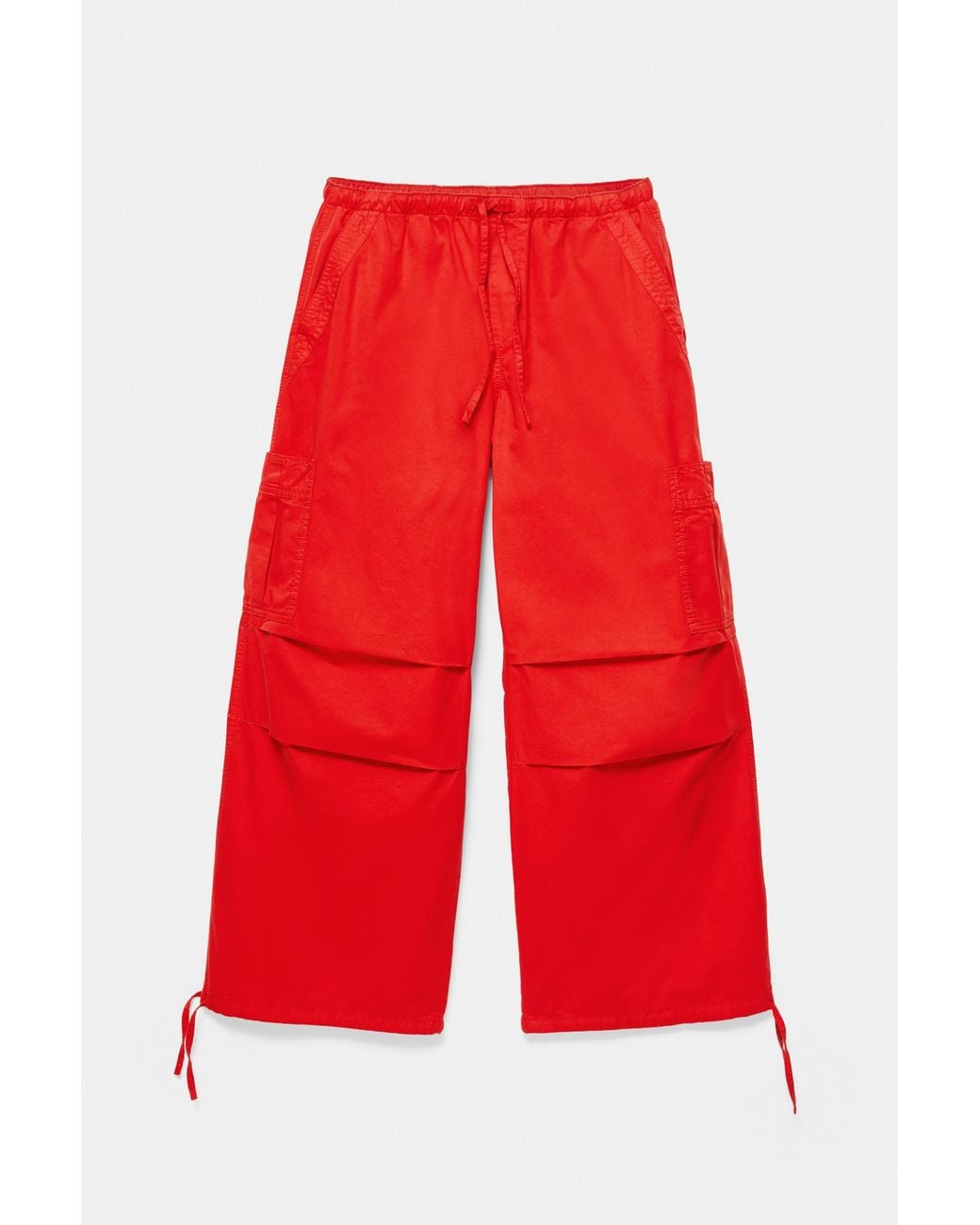 Pull&Bear Gray Parachute Cargo Trousers